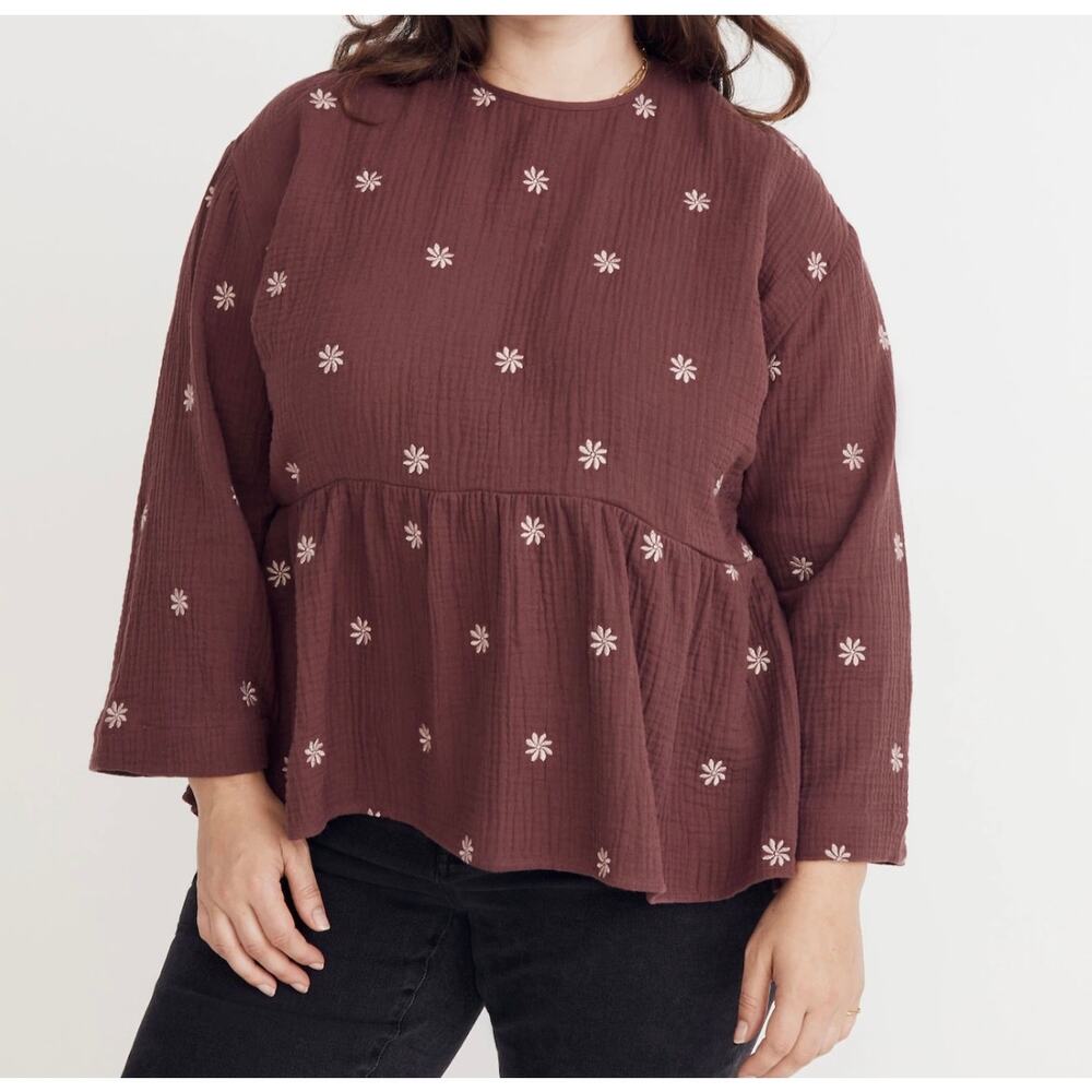 Madewell Brown Floral Blouse